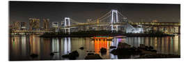 Akryylilasitaulu Striking Rainbow Bridge with Tokyo skyline in the evening - Melanie Viola