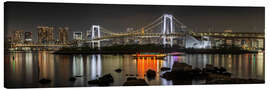 Quadro em tela Striking Rainbow Bridge with Tokyo skyline in the evening - Melanie Viola