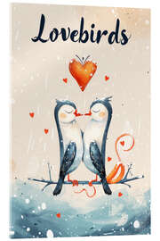Tableau en verre acrylique Lovebirds - Bettina Dittmann