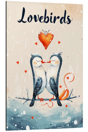 Aluminium print Lovebirds