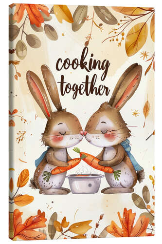 Canvas print Cooking together