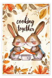 Wall print Cooking together - Bettina Dittmann