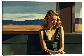 Canvas print On the night train with E. Hopper