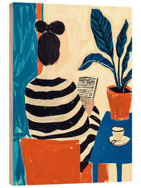 Tableau en bois Reading in Fauves style - Frank Daske