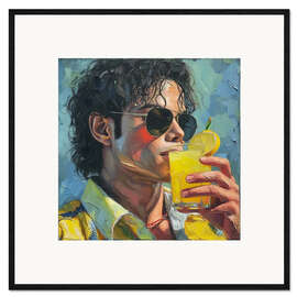Gerahmter Kunstdruck King of Pop - Felipe Hora