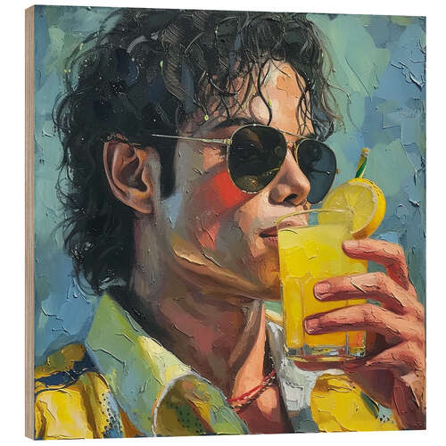 Wood print King of Pop