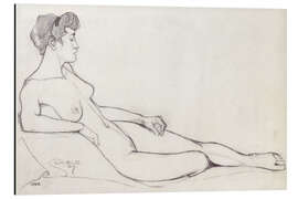 Tableau en aluminium Reclining Female Nude, 1908