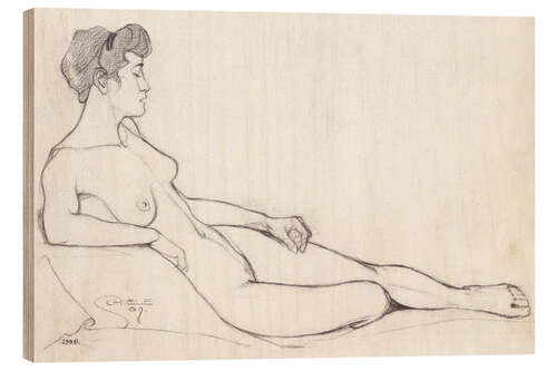 Wood print Reclining Female Nude, 1908