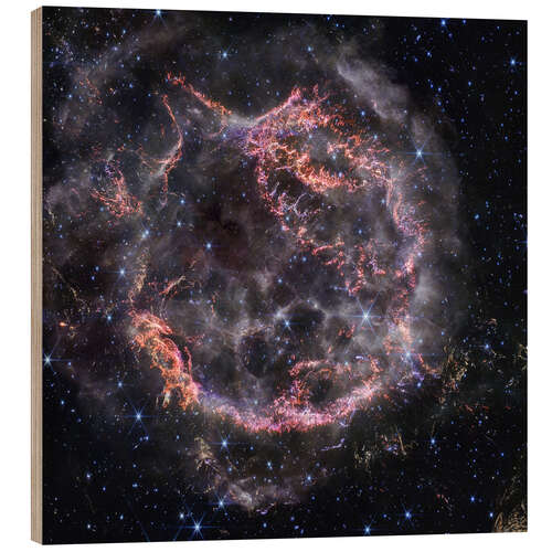 Wood print Supernova remnant Cassiopeia A, Webb