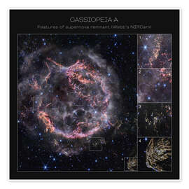 Kunstwerk Cassiopeia A - Features of supernova remnant - NASA