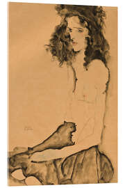 Akryylilasitaulu Girl in Black - Egon Schiele
