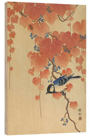 Hout print The Coal Tit on Paulownia Branch - Ohara Koson