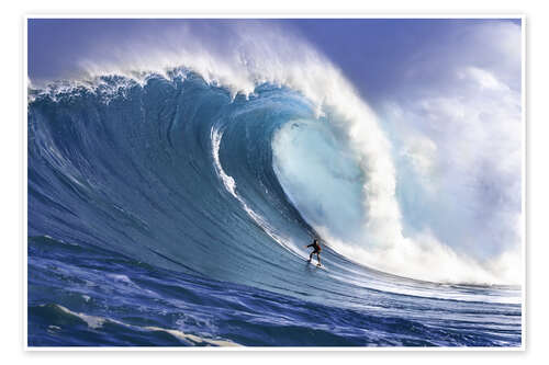 Poster Surfer bei Peahi, Maui, Hawaii