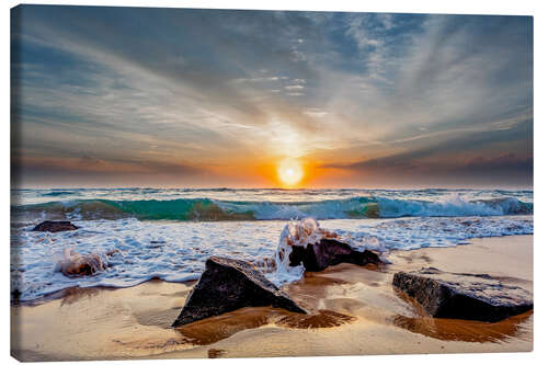 Quadro em tela Lydgate Beach at sunrise, Kauai, Hawaii