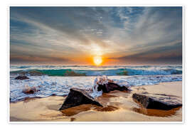 Poster Lydgate Beach at sunrise, Kauai, Hawaii