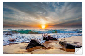 Wandsticker Lydgate Beach bei Sonnenaufgang, Kauai, Hawaii