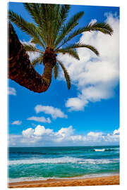 Tableau en verre acrylique Tropical views from Waikiki Beach, Honolulu, Oahu, Hawaii