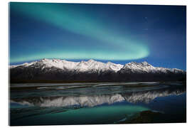 Acrylglasbild Nordlichter über den Chugach-Bergen, Alaska