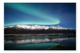 Plakat Northern Lights Over Chugach Mounts, Alaska