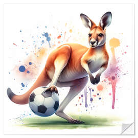 Wandsticker Das Fußballkänguru - nobelart