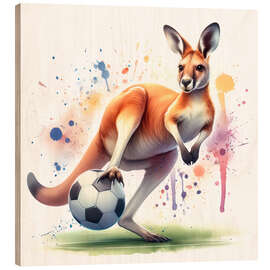 Holzbild Das Fußballkänguru - nobelart