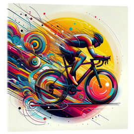 Obraz na szkle akrylowym Abstract cyclist racing - nobelart