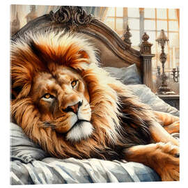 Acrylic print A lion in my bed - nobelart