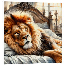 Aluminiumtavla A lion in my bed - nobelart