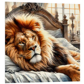Foam board print A lion in my bed