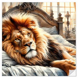 Sisustustarra A lion in my bed