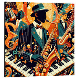 Cuadro de aluminio Abstract saxophonist - nobelart