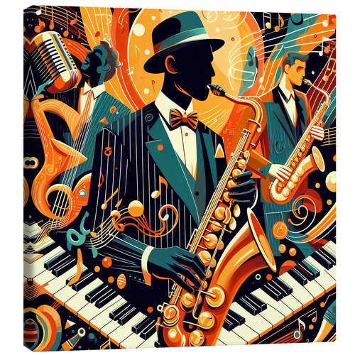 Canvas print Abstract saxophonist