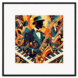 Impression artistique encadrée Abstract saxophonist - nobelart
