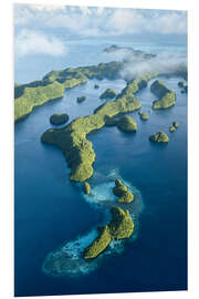 Hartschaumbild Luftaufnahme der Rock Islands, Palau