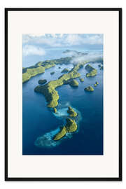 Gerahmter Kunstdruck Luftaufnahme der Rock Islands, Palau