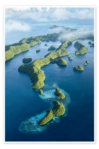 Plakat Aerial view of the Rock Islands, Palau