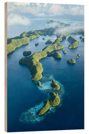 Quadro de madeira Aerial view of the Rock Islands, Palau - Jan Christopher Becke