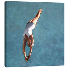 Canvastavla High Diver in Aqua Sky - Sarah Morrissette