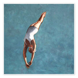 Wall print High Diver in Aqua Sky - Sarah Morrissette