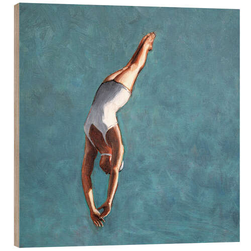 Tableau en bois High Diver in Aqua Sky