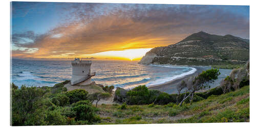 Obraz na szkle akrylowym Sunset on the west coast of Corsica