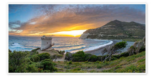 Poster Sunset on the west coast of Corsica