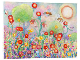 Hartschaumbild Bienen und Blumen