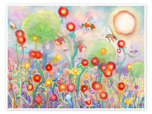 Poster Bees and Flowers