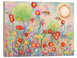 Obraz na drewnie Bees and Flowers - Josh Byer