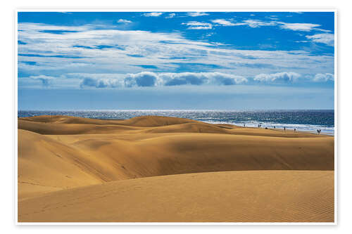 Poster Dunes of Maspalomas with Atlantic Ocean