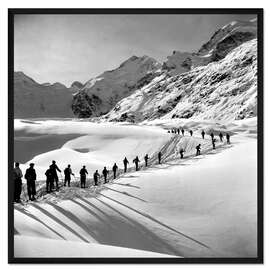 Gerahmter Kunstdruck Skicamp in der Schweiz, 1941 - Vintage Ski Collection