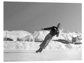 Acrylic print Figure Skating, St. Moritz 1948 - Vintage Ski Collection