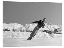 Hartschaumbild Eiskunstlauf, St. Moritz, 1948