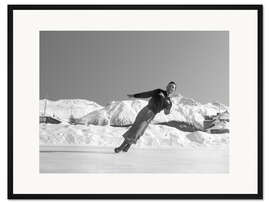 Gerahmter Kunstdruck Eiskunstlauf, St. Moritz, 1948